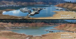 Lake Shasta's Dwindling Water Levels, courtesy USGS