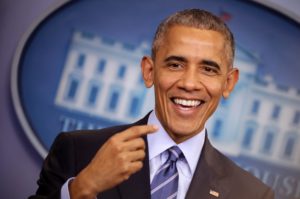 President Obama smiling