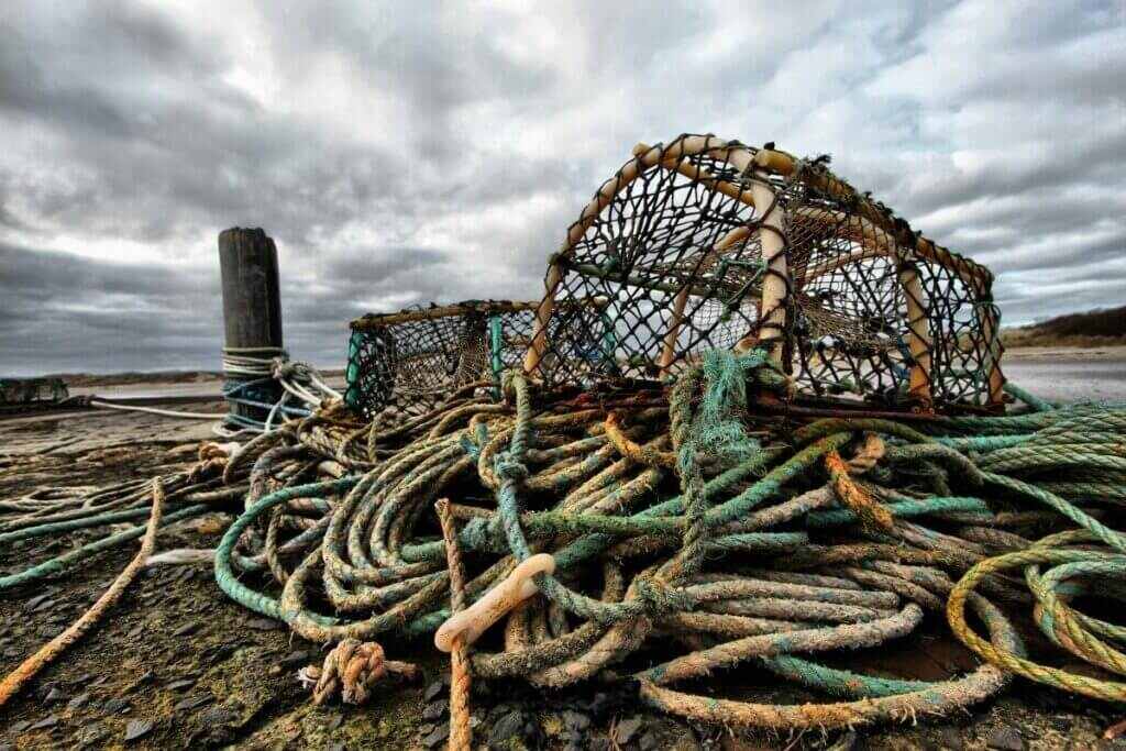 Lobstermen at work, harvesting the ocean's bounty.