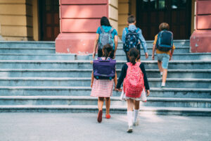 Kids going to school