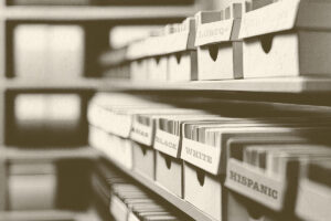 An artistic rendition of a discriminatory filing system.