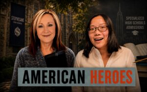 American Heroes banner featuring PLF's Kathy Hoekstra and PLF client Yi Fang Chen.